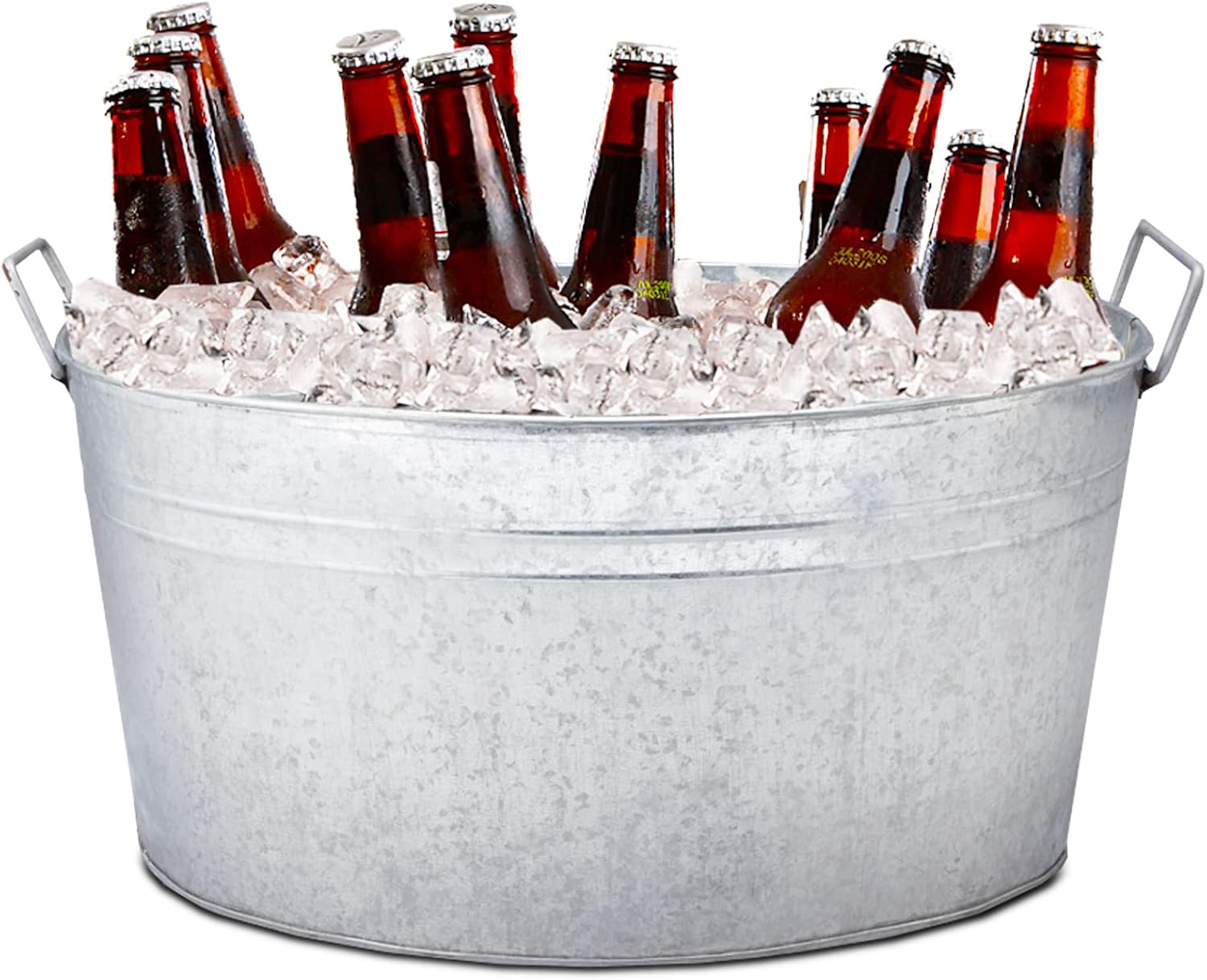 Simple Elements 6 Gallon Galvanized Tub - Multifunctional Ice Bucket - Beverage Tub for Parties, Events and Home Decor - Farmhouse Decor - Ice Tub - 2.97 Lbs - 19.25' L x 12.5' W x 9.25' T