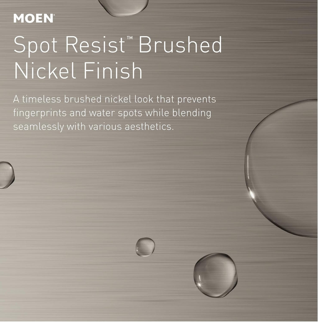 Moen 84023SRN Ronan 2-Handle Widespread Bathroom Faucet, BN | Bathroom sink faucet, widespread 2-handle design, valve included, spot resist finish, modern style