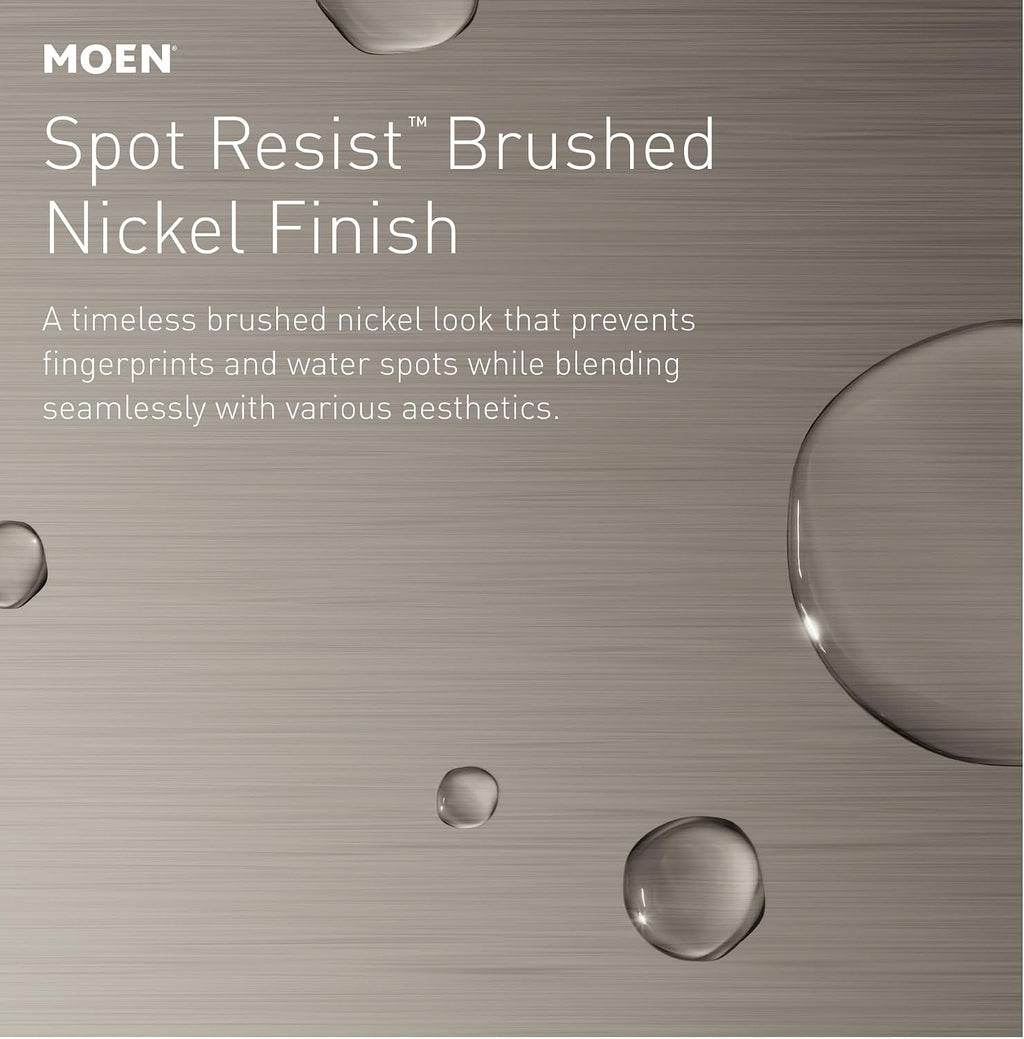 Moen Beric Shower Faucet with Handshower and Included Valve – Spot Resist Nickel Finish, 2-Function Diverter, Modern Design, 82775SRN