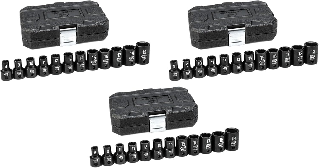 GEARWRENCH 25 Pc. 1/2' Drive 6 Pt. Impact Metric Socket Set, Standard - 84933N (Pack of 3)