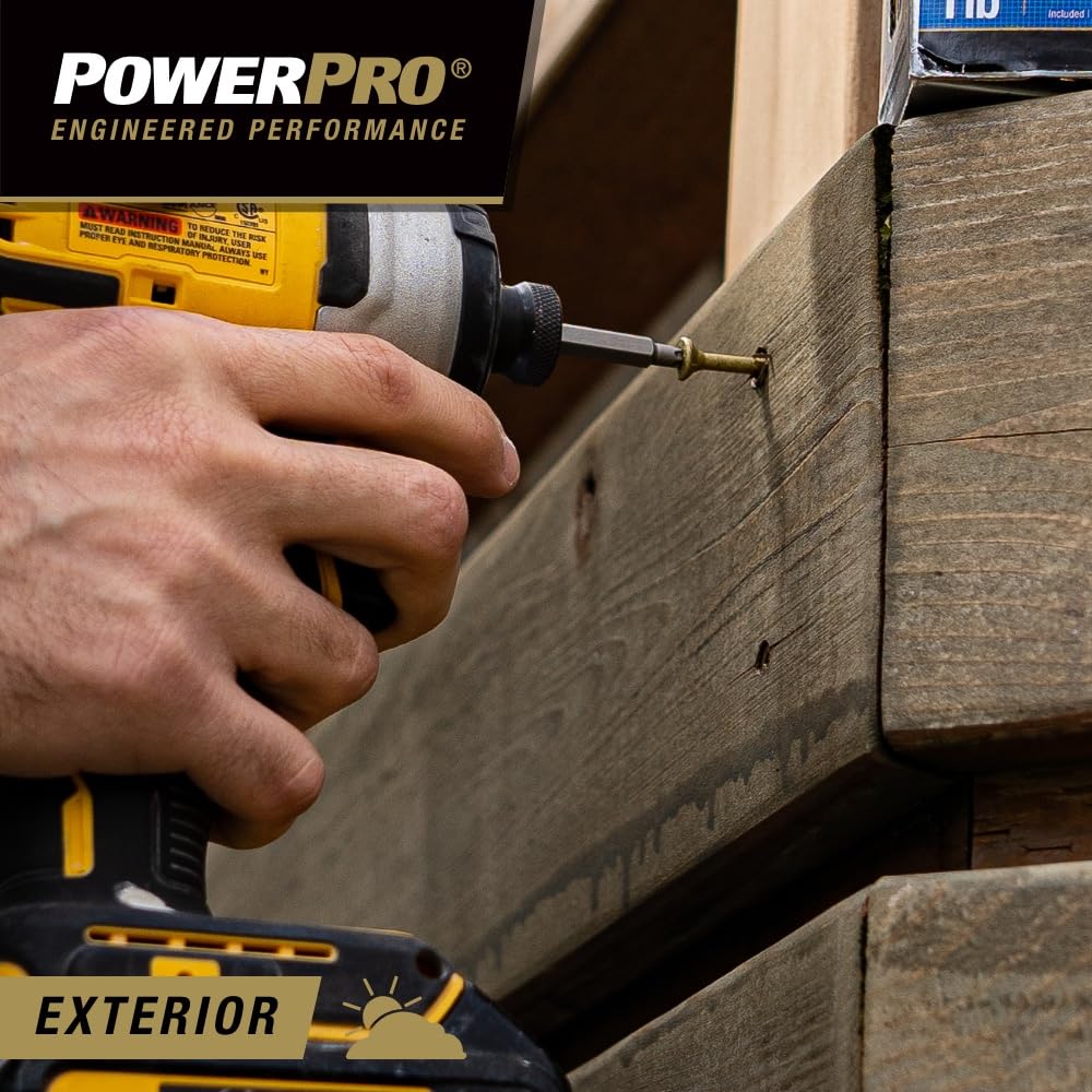 Power Pro Premium Exterior Wood Screws, #10 x 3 Inch All-Purpose Deck Screws for Outdoor Projects, T-25 Star Bit Included, Bronze, 1200 Pieces | 967780V4