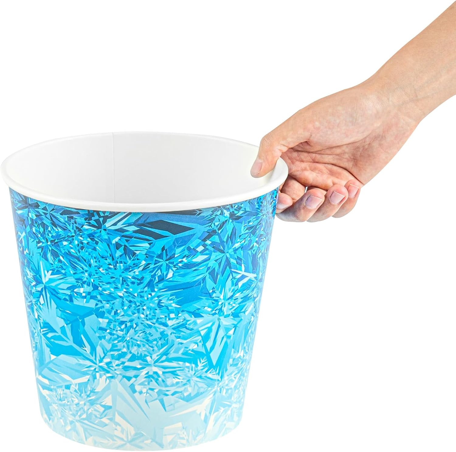 Restaurantware Paper Ice Buckets 100 Count 10 lb Leak-Resistant Disposable Ice Holders for Hotels Insulated Wide Mouth Round Containers for Events and Catering Blue
