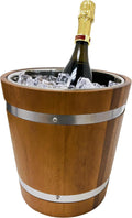 Woodard & Charles Acacia Wood Champagne Ice Bucket/Wine Chiller with Stainless Steel Liner, Great for Cocktail Bars or Parties, Barbecues, Indooor/Outdoor Use and More, 8.75' L x 9' H ★★Pack of 6★★