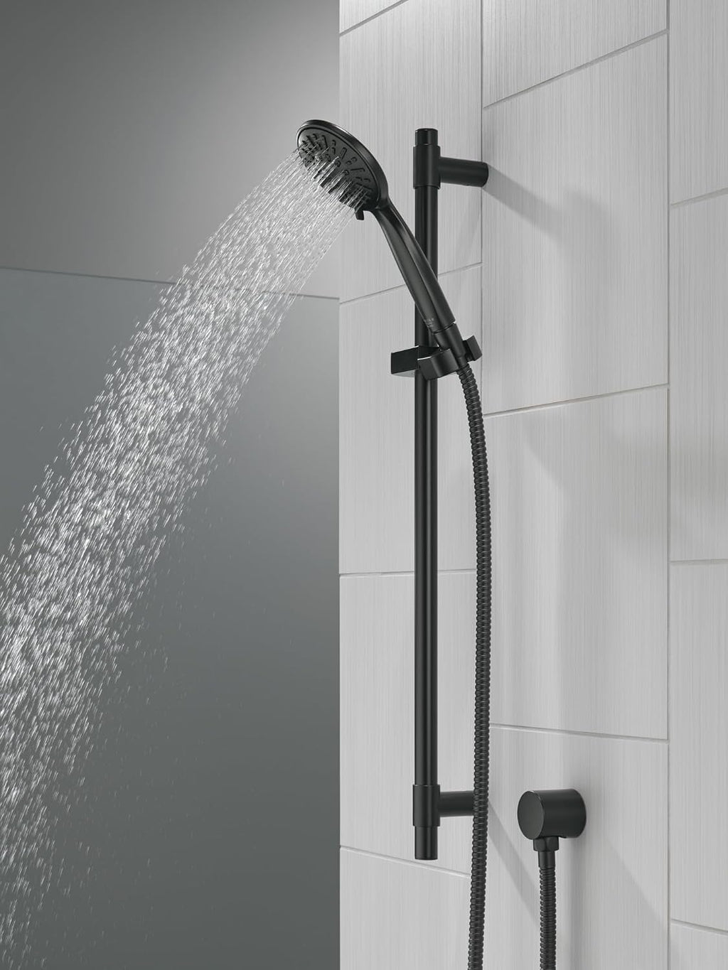 Delta Faucet Slide Bar Hand Held Shower with Hose, Black Handheld Shower Head, Slide Bar Hand Shower, Handheld Shower, Detachable Shower Head, Matte Black 51361-BL