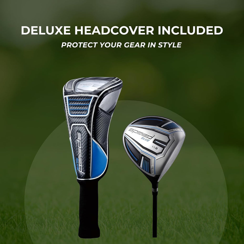 Speed System Golf Titanium Driver Golf Club, Loft Lightweight Graphite Shaft, Oversized Sweet Spot, Aerodynamic, USGA Conforming Mens Driver + Deluxe Headcover