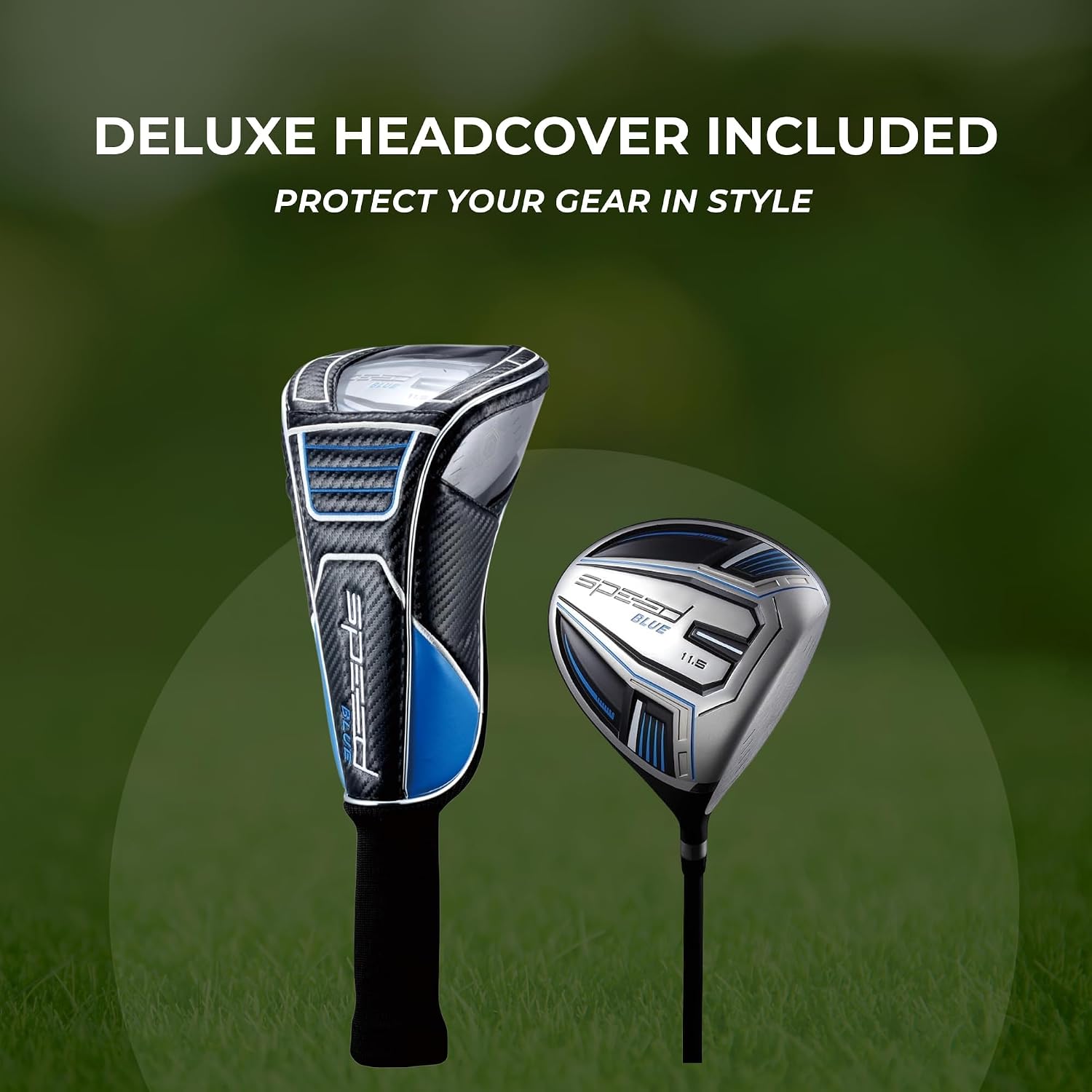 Speed System Golf Titanium Driver Golf Club, Loft Lightweight Graphite Shaft, Oversized Sweet Spot, Aerodynamic, USGA Conforming Mens Driver + Deluxe Headcover