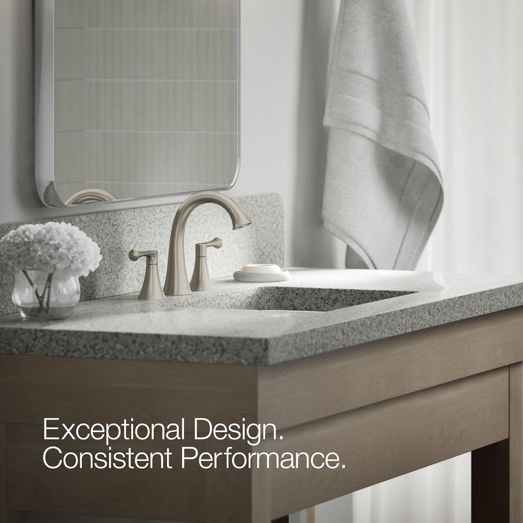 Kohler 35953-4K-BN Buckley™ Widespread Bathroom Sink Faucet, 1.0 gpm, Vibrant Brushed Nickel
