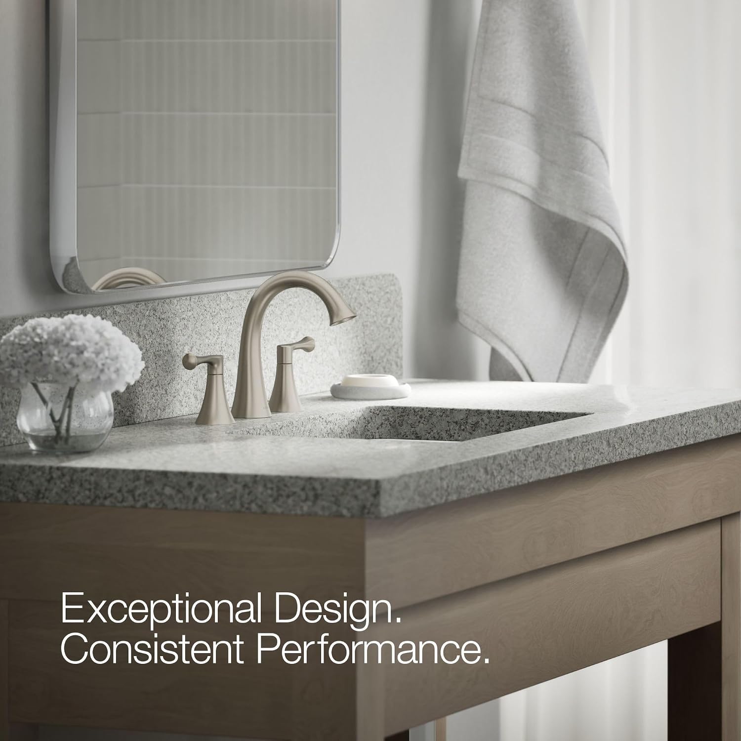Kohler 35953-4K-BN Buckley™ Widespread Bathroom Sink Faucet, 1.0 gpm, Vibrant Brushed Nickel