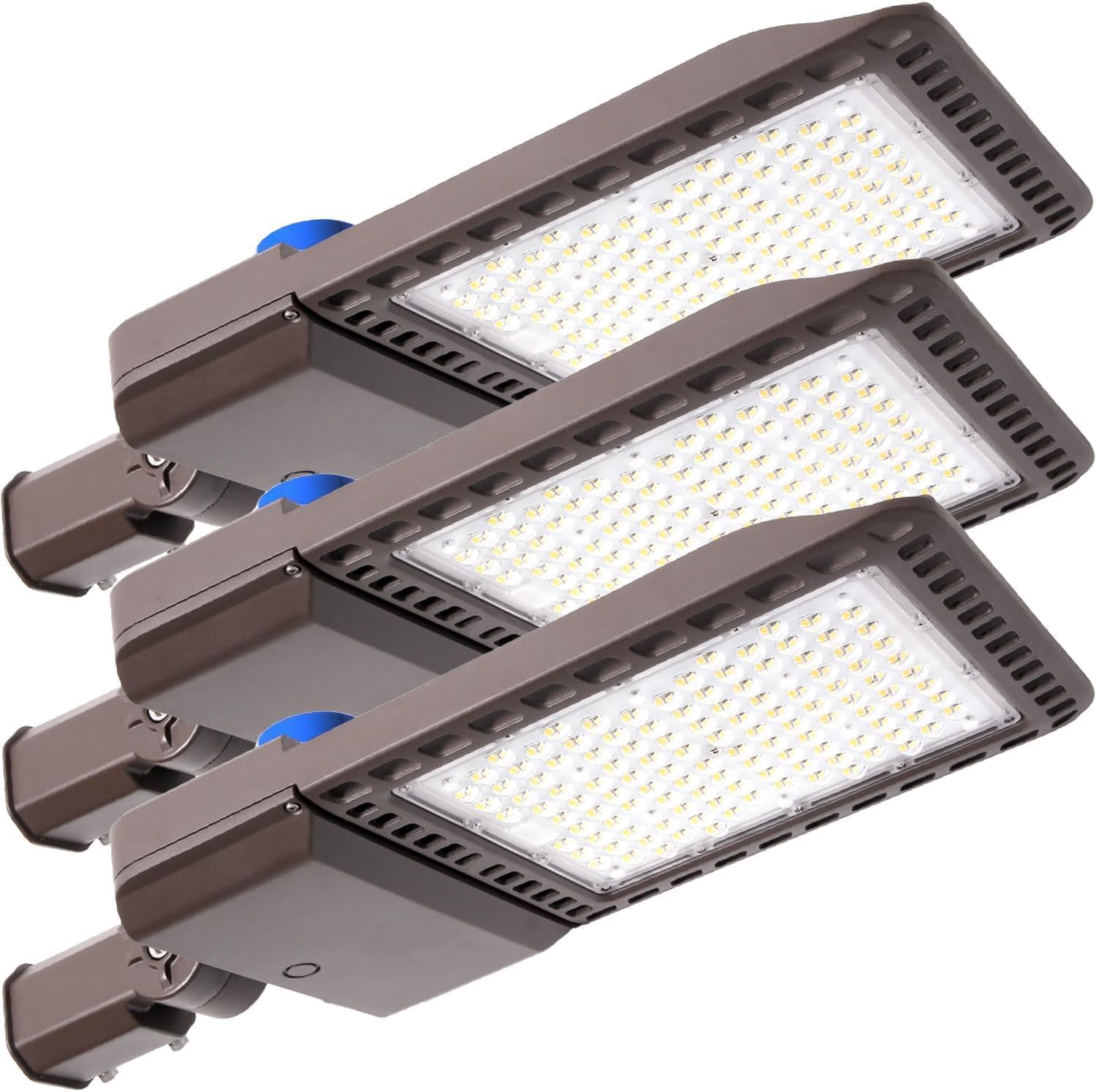 300W LED Parking Lot Light Outdoor 45000LM Bright Dusk to Dawn FloodLights for Street 5500K 100-277V Commercial Security IP65 Waterproof Exterior Lighting Yard Driveway Garage Park 3 Pack