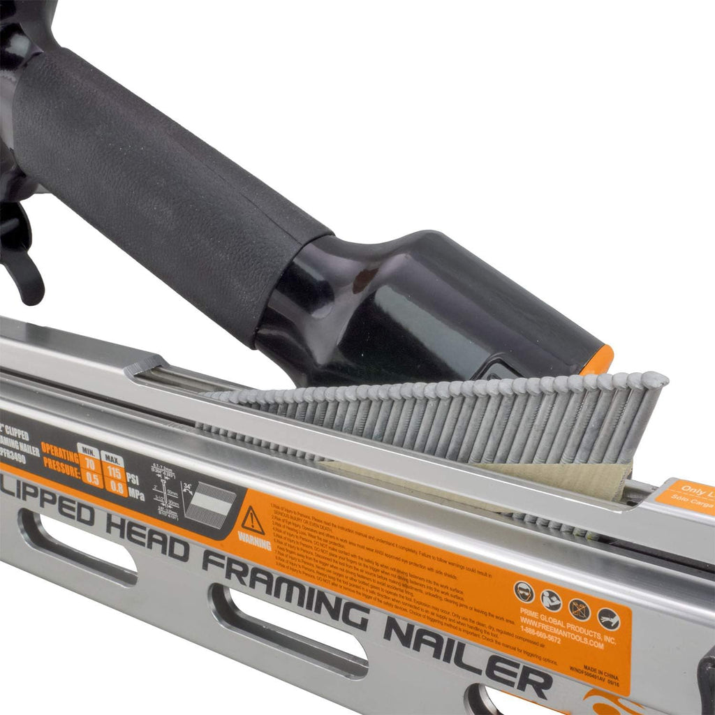 Freeman PFR3490 Pneumatic 34 Degree 3-1/2' Framing Nailer with Belt Hook