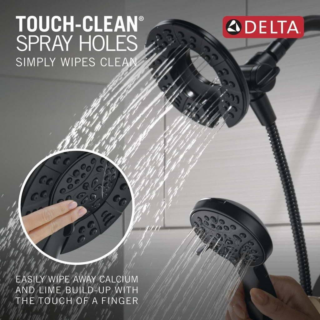 Delta Albion Bathtub Shower Faucet Set in Black/Gold 1.75 GPM, T144855-GZ-I