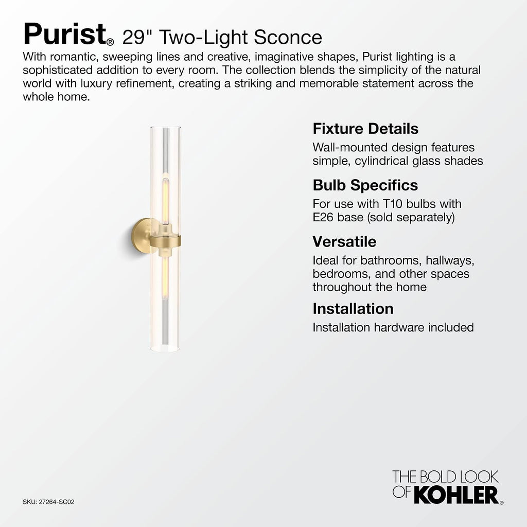 KOHLER PURIST® 2 LIGHT 29' SCONCE