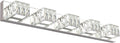 5 Lights Bathroom Vanity Light - Crystal Modern Bathroom Light Fixtures - 30W Dimmable Vanity LED Lights for Restroom - Chrome Bath Light bar Cool White Light