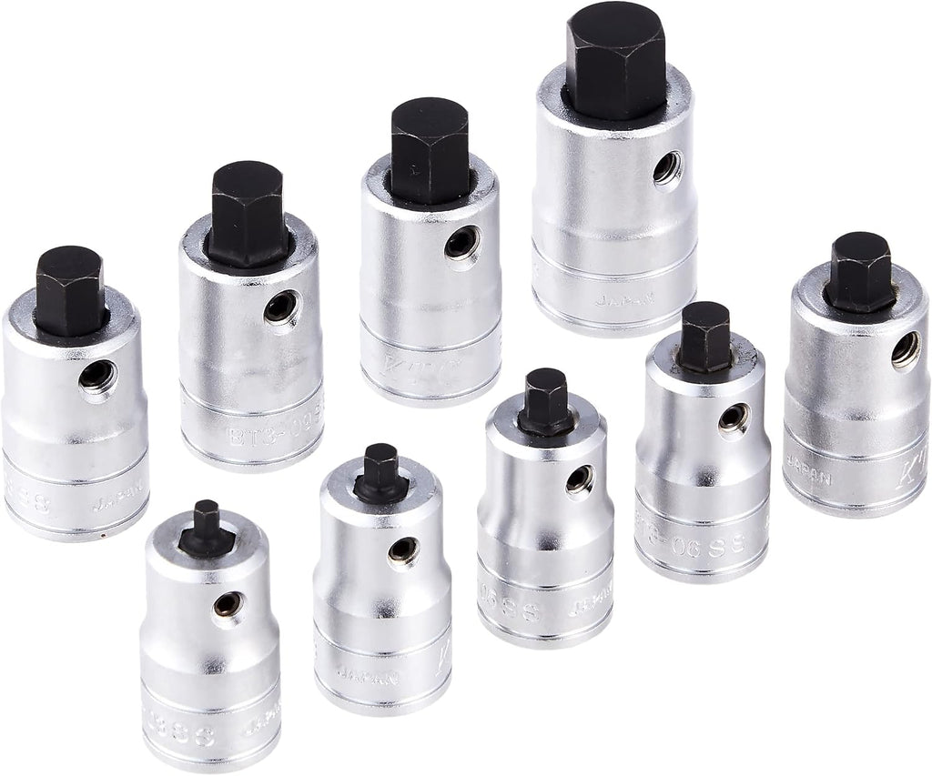 Kyoto Tools (KTC) TBT3SS09H 3/8' Stubby Hexagon Bit Socket Set, Set of 9