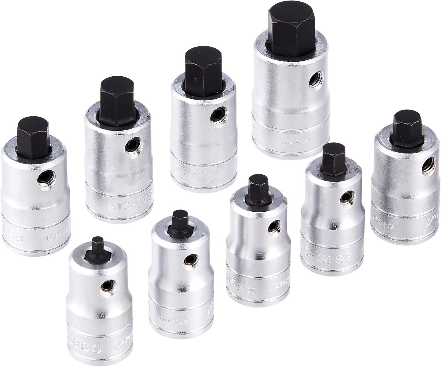 Kyoto Tools (KTC) TBT3SS09H 3/8' Stubby Hexagon Bit Socket Set, Set of 9