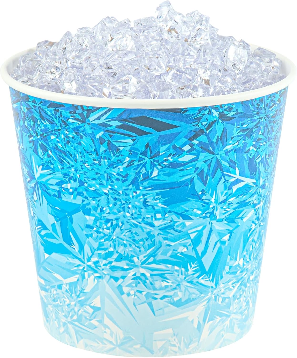 Restaurantware Paper Ice Buckets 100 Count 10 lb Leak-Resistant Disposable Ice Holders for Hotels Insulated Wide Mouth Round Containers for Events and Catering Blue