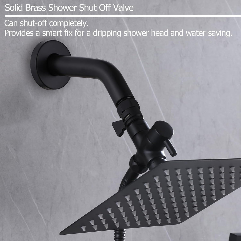 2 Handles Shower Faucet Set with Tub Spout Bathtub Shower Faucet Combo Set Shower System Complete Tub and Shower Trim Kit Matte Black