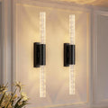 camuucci Battery Operated Wall Sconces Set of 2 Rechargeable Battery Powered Wall Light with 12000mAh Not Hardwired Dimmable Wall Lamp Fixtures for Bedroom Living Room Black 25.6 Inches