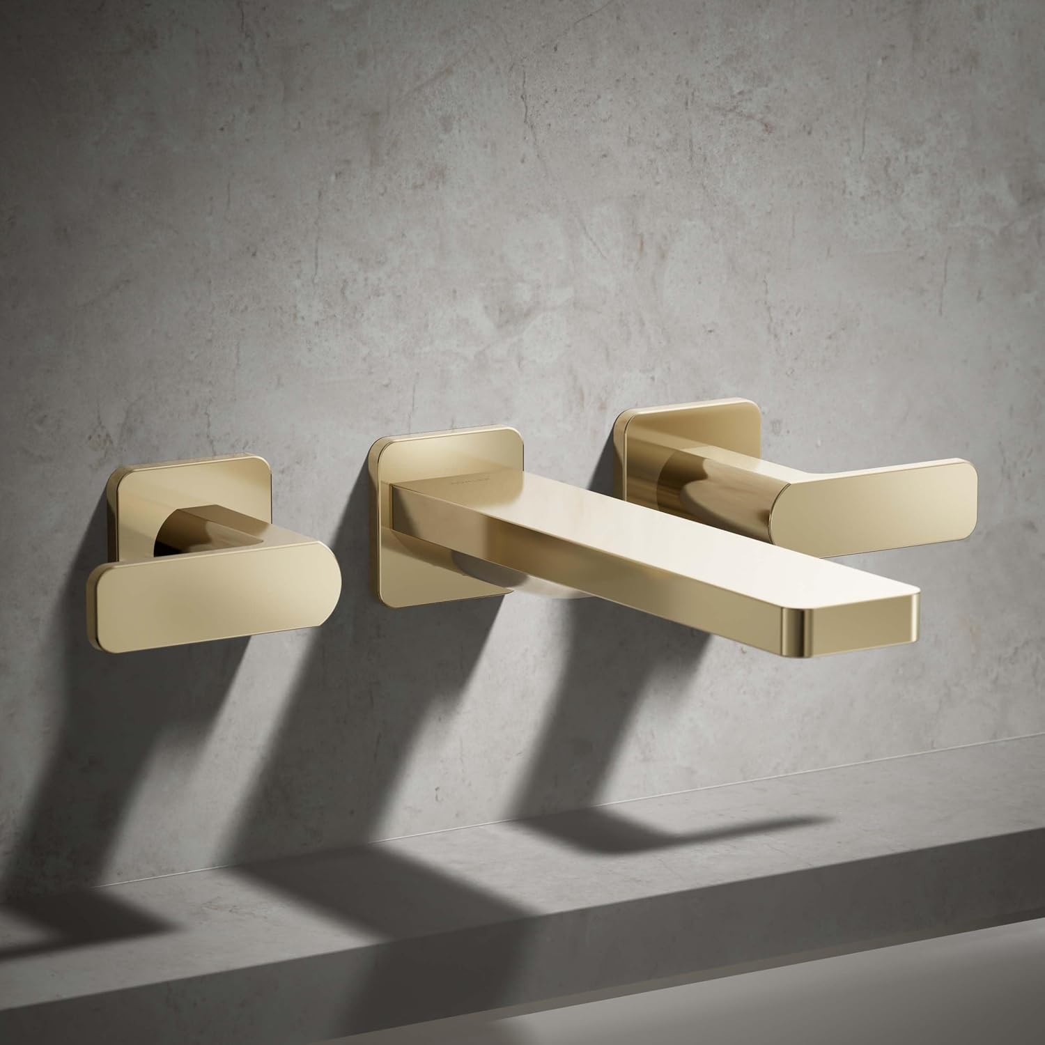Kohler T23491-4-AF Parallel Two-handle Wall Mount Bath Faucet Trim with Lever handles, Vibrant French Gold