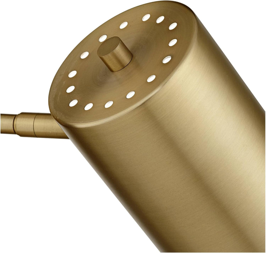 360 Lighting Carla Modern Wall Lamps Set of 2 Polished Brass Plug-in 5' Fixture Adjustable Cylinder Metal Shade for Bedroom Bedside House Reading Living Room Home Hallway Dining Decor