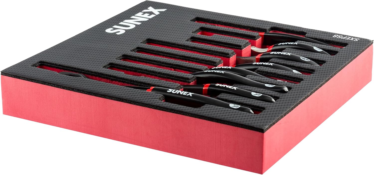 Sunex Tools - 8 PIECE PLIER SET IN EVA FOAM STORAGE TRAY