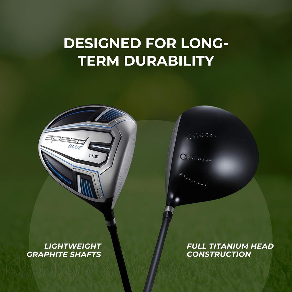 Speed System Golf Titanium Driver Golf Club, Loft Lightweight Graphite Shaft, Oversized Sweet Spot, Aerodynamic, USGA Conforming Mens Driver + Deluxe Headcover