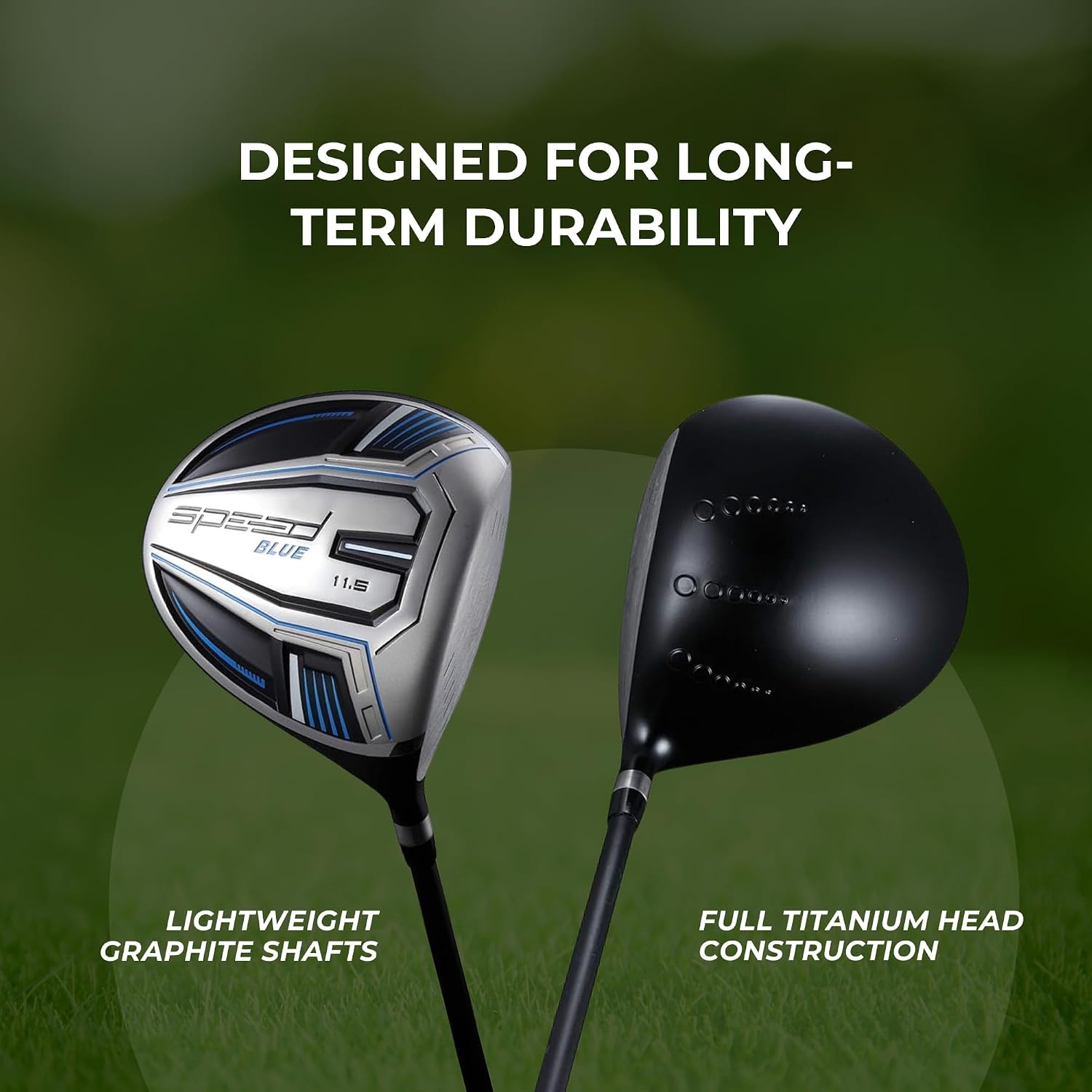 Speed System Golf Titanium Driver Golf Club, Loft Lightweight Graphite Shaft, Oversized Sweet Spot, Aerodynamic, USGA Conforming Mens Driver + Deluxe Headcover