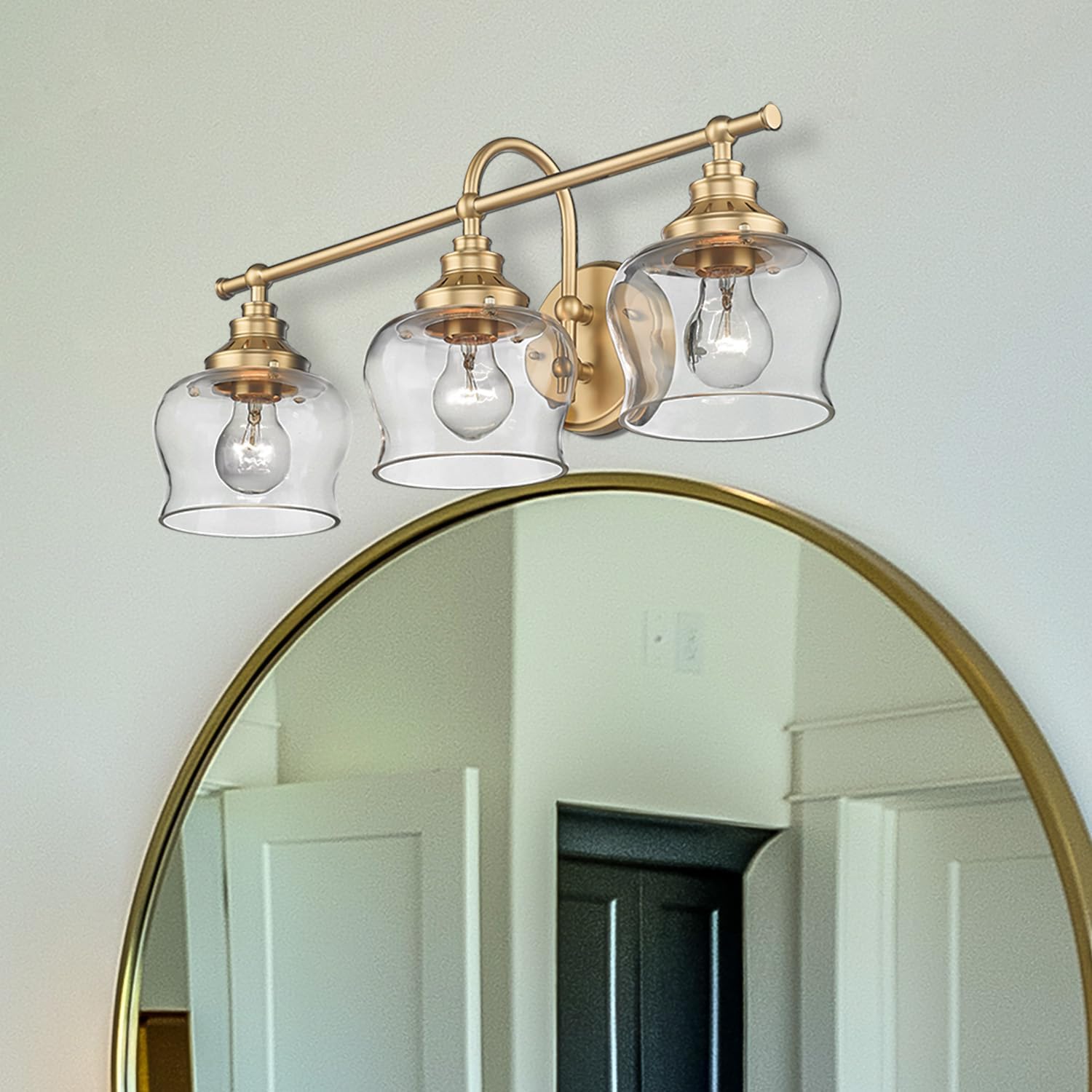 Golden Lighting Daphne 3-Light Brushed Champagne Bronze Bath Vanity 3610-BA3 BCB-CLR