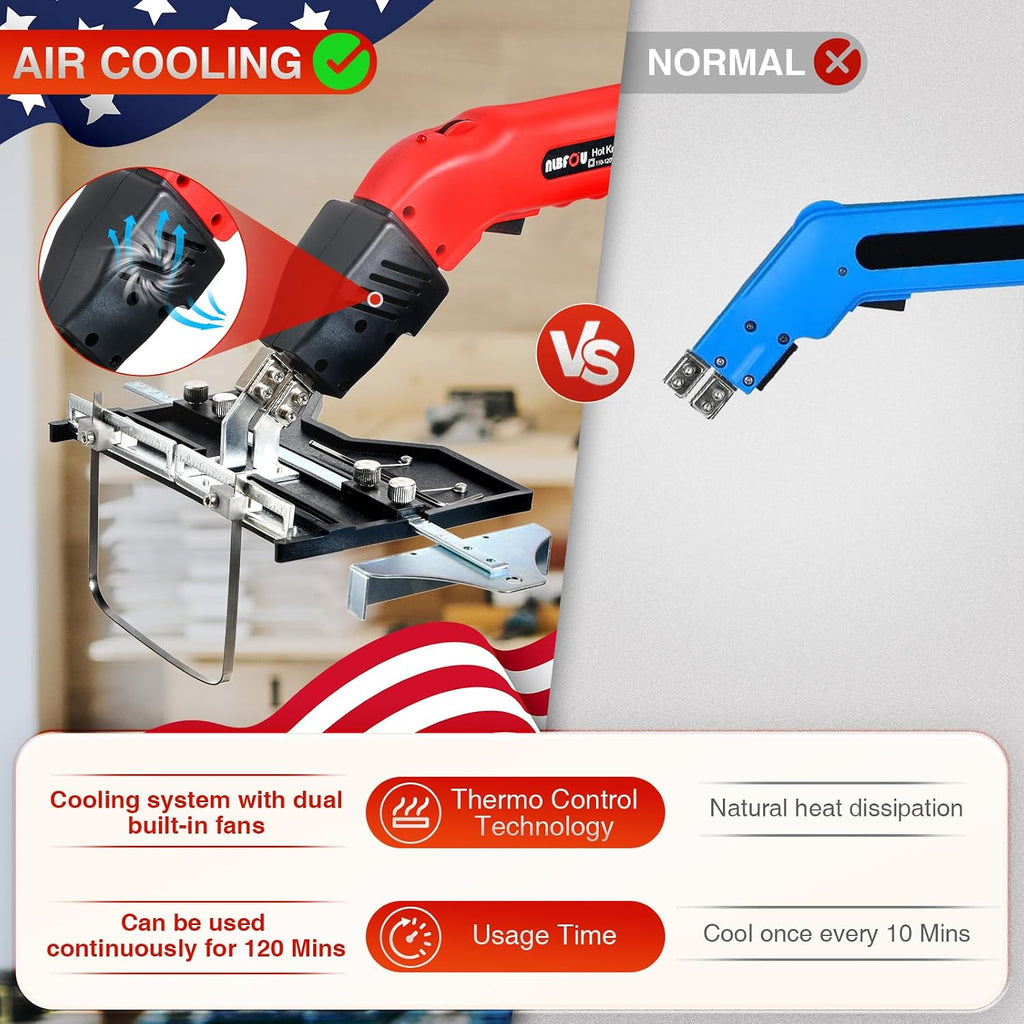 NLBFOU Hot Knife Cutting Tool Kit for Grooving/Sculpture/Cutting Air Cooled 200W (5 Blades) Pro Slotter Cutter Electric Hot Knife Foam Cutter for EPP, EPS, XPS, EVA, EPE, KT Board, Sponge