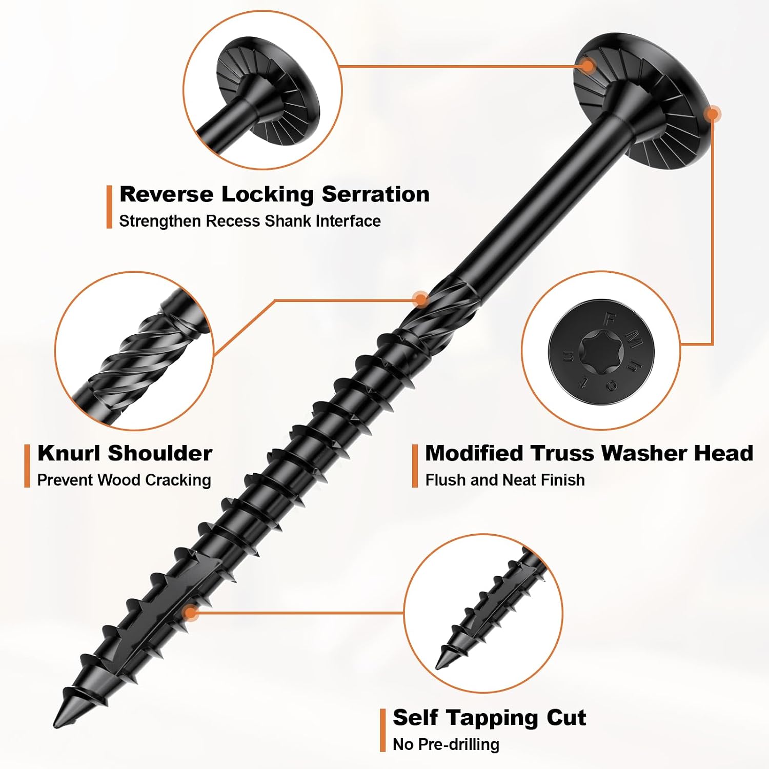 #14 Heavy-Duty Wood Screws Assortment Kit, 480Pcs Star Drive Decking Wood Screws, Rust Resistant Timber Screws for Log/Landscaping Wood (2-7/8',4-1/2') Black, Tan, Green