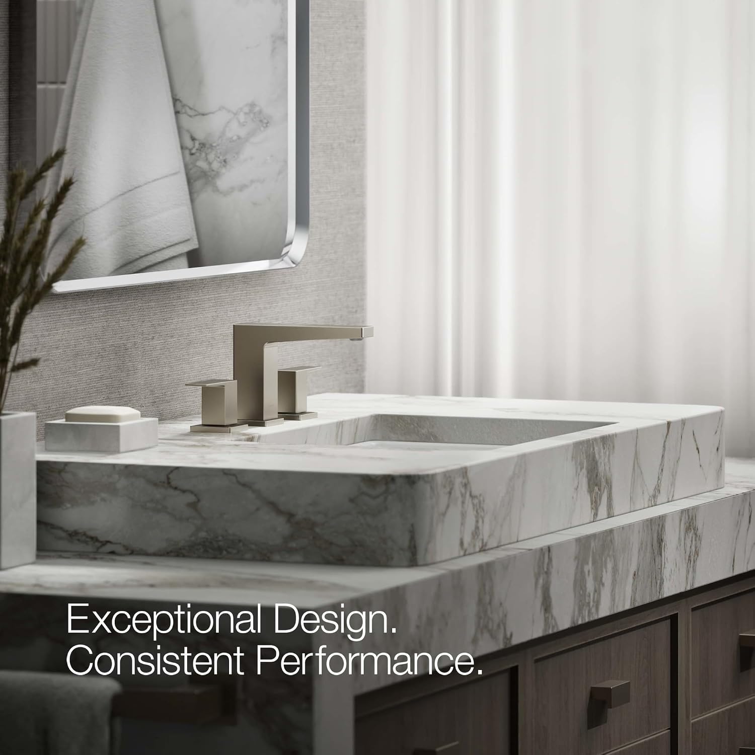 Kohler K-36786-4-BN Honesty® Widespread Bathroom Sink Faucet, Bathroom Faucets, 1.2 GPM, Vibrant Brushed Nickel