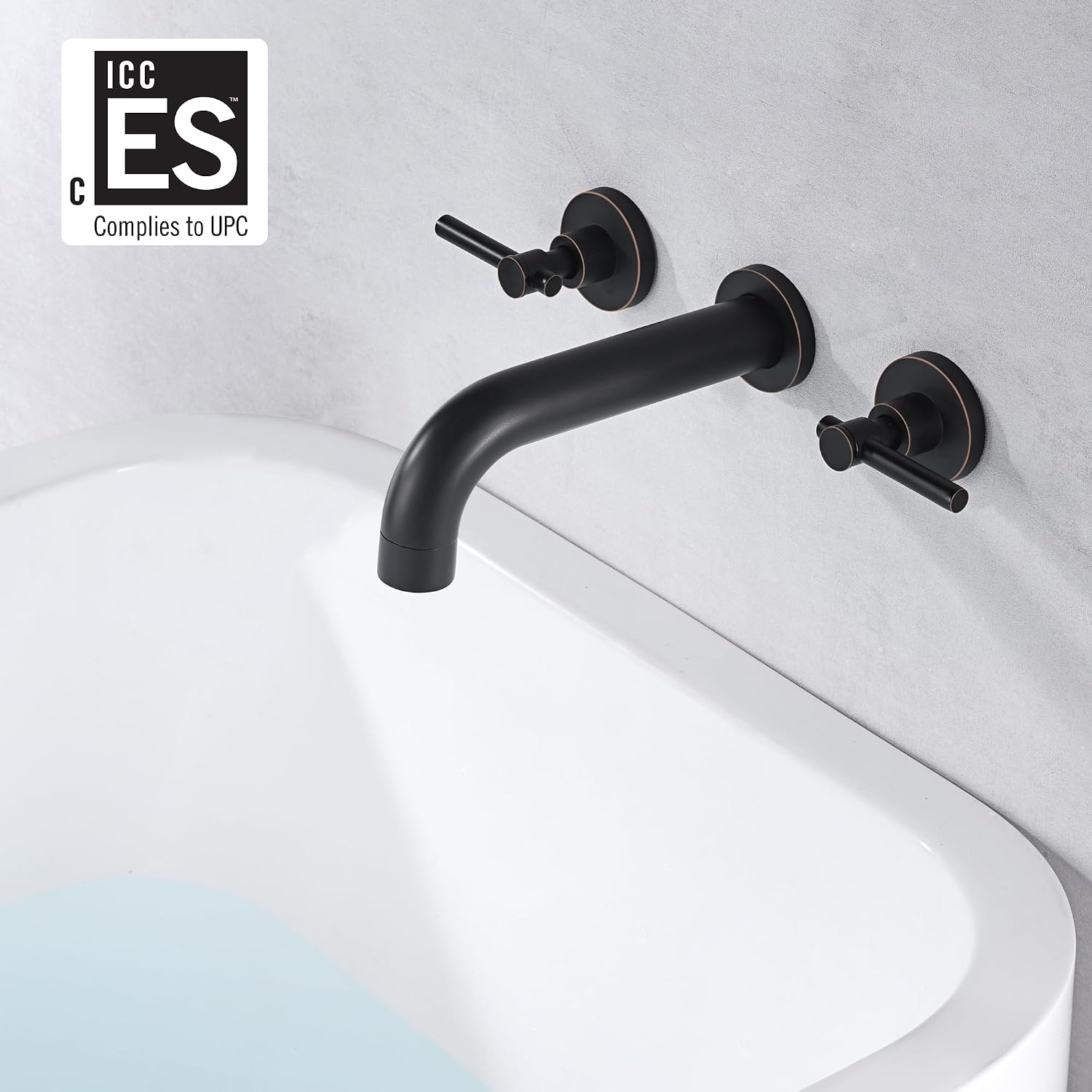 SUMERAIN Oil Rubbed Bronze Bathtub Faucet Wall Mount 3 Hole Tub Filler