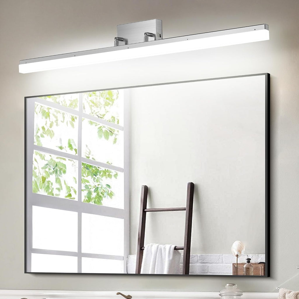 48 inch LED Modern Bathroom Vanity Lighting Fixtures Over Mirror, Brushed Nickel Adjustable Makeup Vanity Light Bar Dimmable 5CCT 46W 3000K-5000K