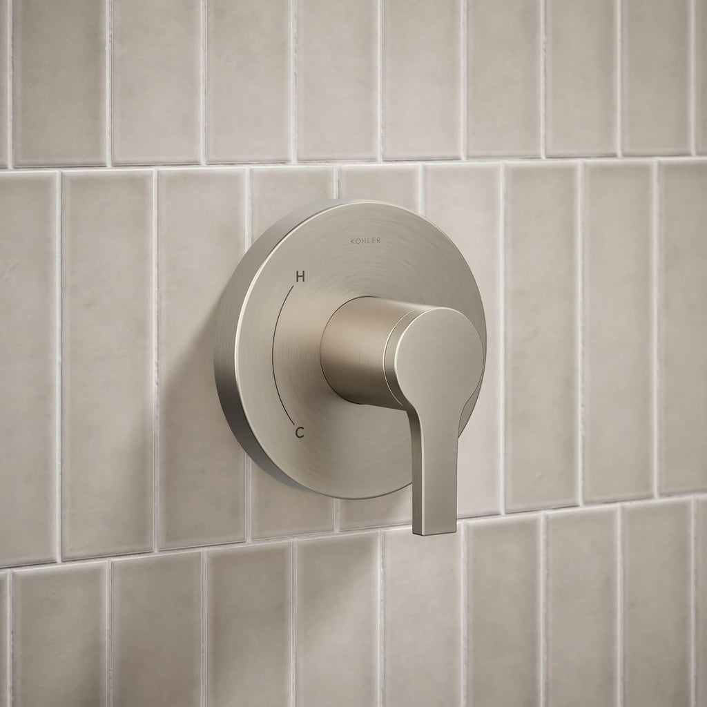 KOHLER TS35321-4G-BN, Elate Rite-Temp Shower Trim with Single Function 1.75 GPM Showerhead, Vibrant Brushed Nickel, Stylish Shower Upgrade, High Performance