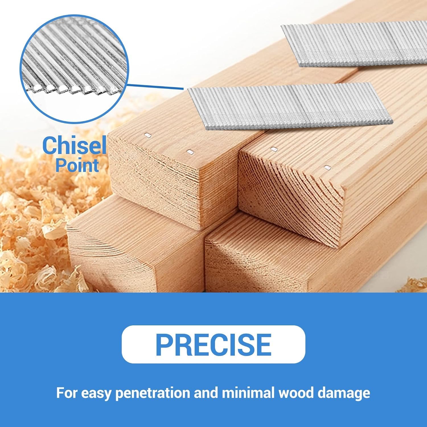 meite 16 Gauge 20 Degree Angled Finish Nails 1-1/2 Inch Galvanized Rust-Proof Finishing Nails for Electric or Pneumatic Finish Nailer - Cabinet Crown Baseboard Trim & Molding (24,000 PCS)