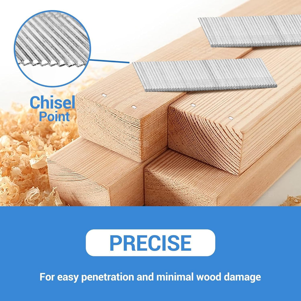 meite 16 Gauge 20 Degree Angled Finish Nails 2-1/2 Inch Leg Galvanized No-rust Finishing Nails for Finish Nailer Gun - Cabinet Crown Baseboard 10,000PCS