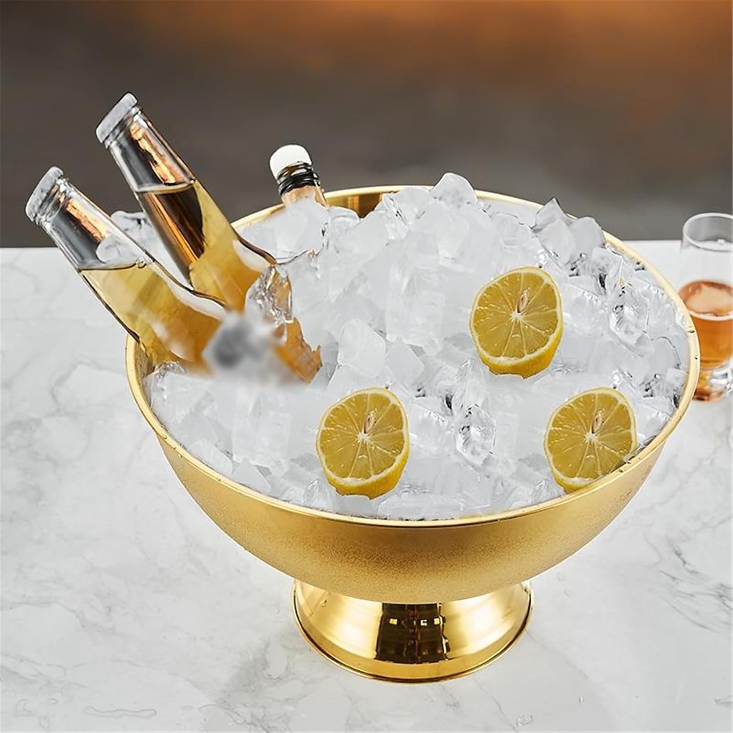 Ice Bucket Large Stainless Steel Ice Bucket Beverage Tub For Wine, Champagne Or Beer Bottles Drinks Cooler/Beer Bucket(Silver)