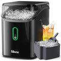 Silonn Nugget Ice Maker Countertop, Pebble Ice Makers with Crushed Soft Chewable Ice, 33lbs Per Day with Scoop, Pellet Portable Ice Machines with Auto-Cleaning for Home, Kitchen, Office, Black