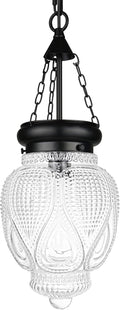 DSMJFU Black Glass Ceiling Pendant Light Kitchen Island Lighting Farmhouse Vintage Hanging Light Fixture for Dining Room, Entryway, Bathroom,Sink, Breakfast Nook