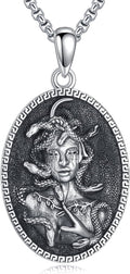 Sterling Silver St Michael/St Christopher/St Barbara/St Jude/St Dymphna/Virgin Mary Necklace Patron Saint Pendant Amulet Medal Religion Jewelry Gifts for Men Women