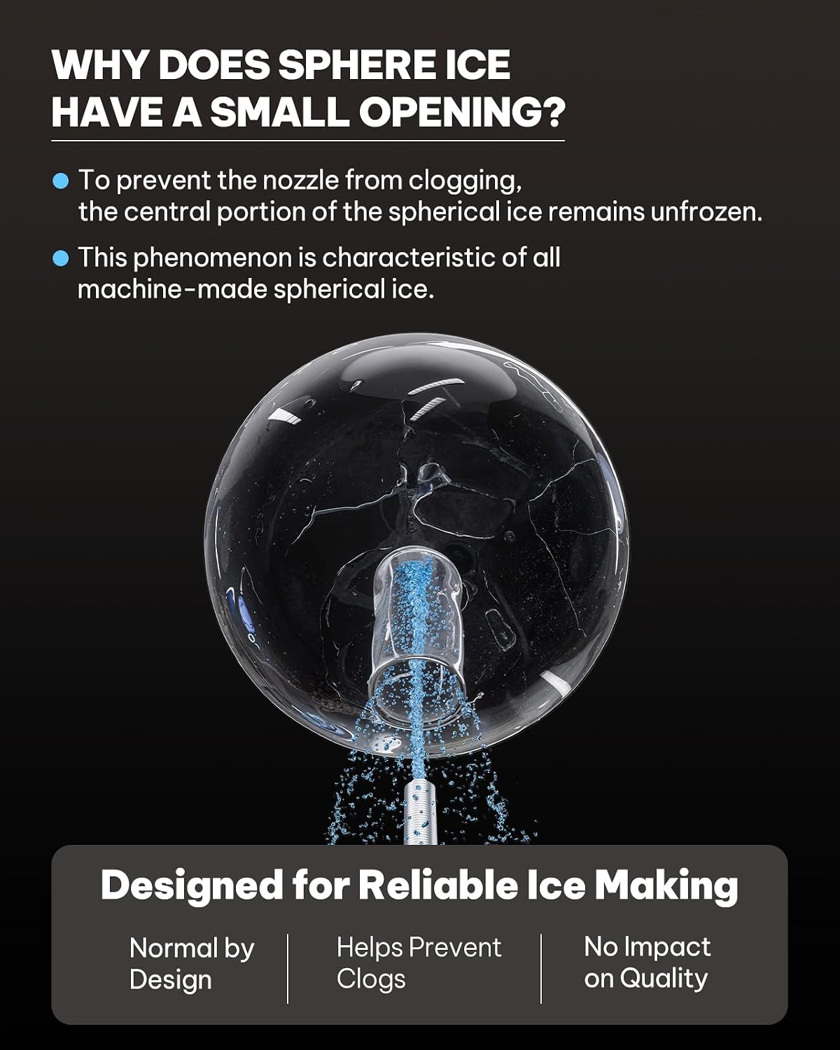 Silonn 2' Sphere Clear Ice Maker Countertop, Slow-Melting Crystal Ice Balls for Whiskey, 4 Pcs in 35 Mins / 144 Pcs/Day, Rapid Sphere Technology, One-Click Self-Cleaning, Ideal for Bourbon