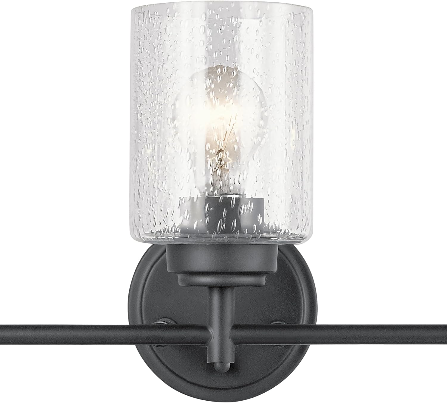 Kichler Winslow 21.5' 3-Light Bathroom Vanity Light Fixture with Clear Seeded Glass in Black, Modern Wall Mount Lighting for Mirror over Vanity in Bathroom, 45886BK