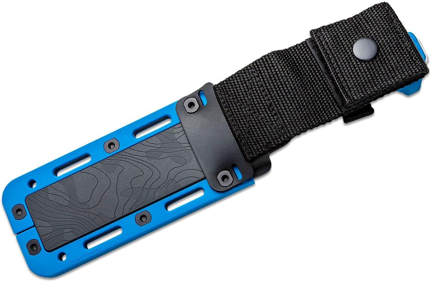Demko Knives FreeReign Fixed Blade Knife 5' AUS-10A Satin Drop Point w/Sheath & Belt Loop (Blue/Grey)