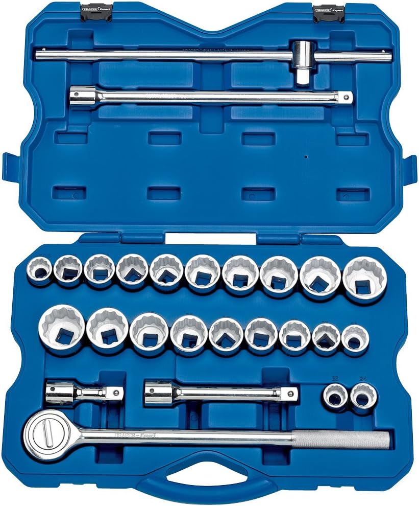 Draper Expert 02362 3/4-inch Square Drive Metric and English Socket Set (26 Pieces)