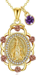 Sterling Silver St Michael/St Christopher/St Barbara/St Jude/St Dymphna/Virgin Mary Necklace Patron Saint Pendant Amulet Medal Religion Jewelry Gifts for Men Women