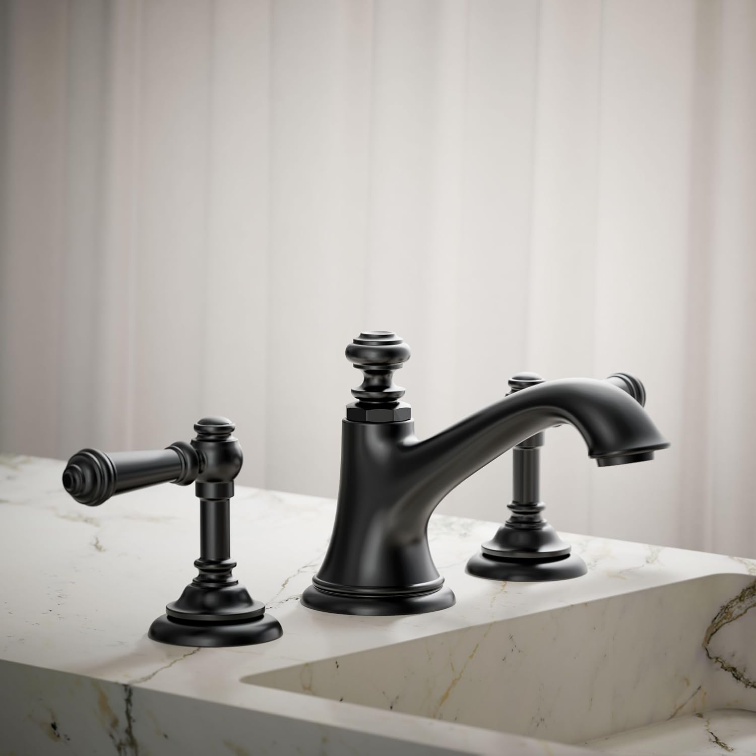 Kohler 72759-BL Artifacts® with Bell Design Bathroom Sink Faucet spout with Bell Design, 1.2 gpm, Matte Black