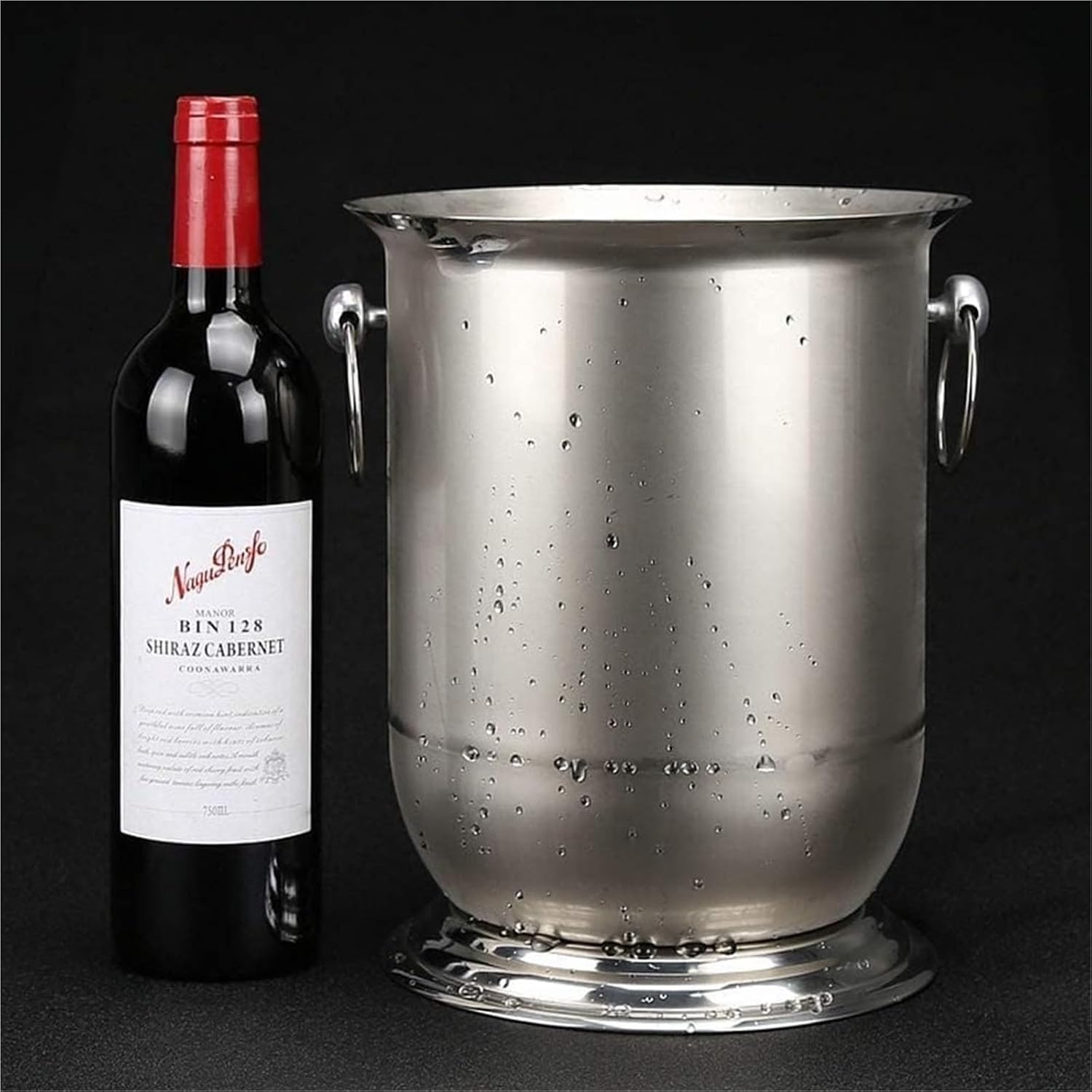 Ice Buckets for Parties, Stainless Steel Wine/Champagne Cooler Bucket Camping Beverage Carry Handle