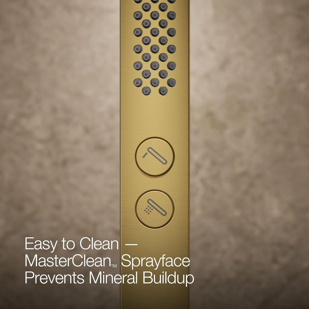 Kohler K-26273-Y-2MB Honesty Shower Kit with Showerhead, Handshower, and Trim, 2.5 gpm, Vibrant Brushed Moderne Brass