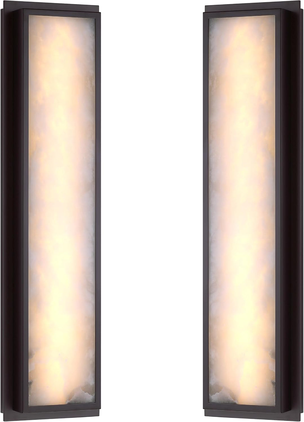 2 Pack 24 Inch Natural Alabaster Bathroom 20W-3000K LED Home Wall Sconce Modern Concise Style Wall Light Fixture,Oil Rubbed Bronze Finish for Bedroom Hallway Bedside Living Room