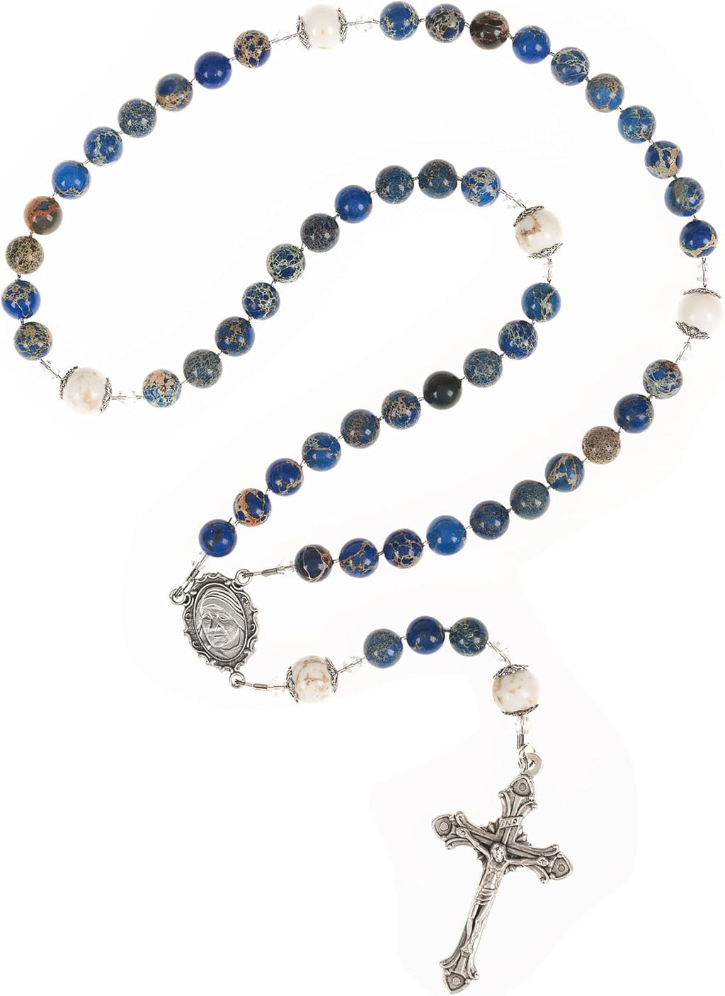 THE CATHOLIC COMPANY Stone Bead Rosary – Catholic Prayer Beads, Traditional Devotional Design, Durable and Lightweight, Gift for Men and Women
